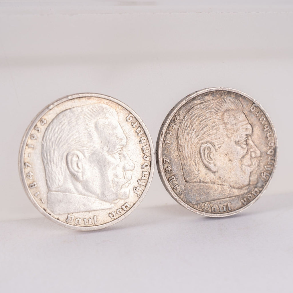 2 x 5 Reichsmark - Hindenburg 1936 A+F