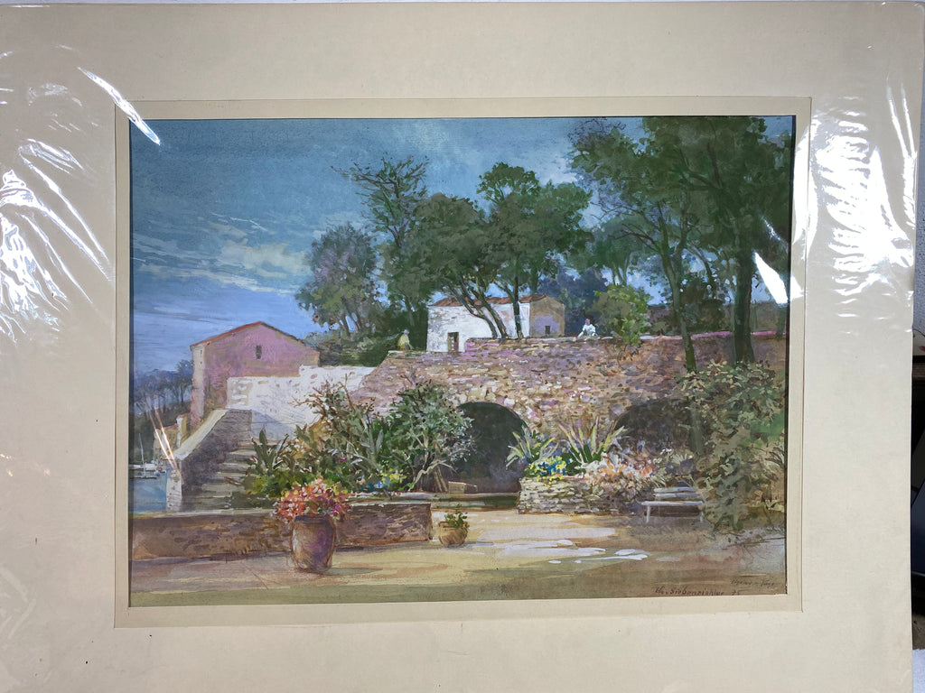 Klemens Siebeneichler, Aquarell südländische Landschaft