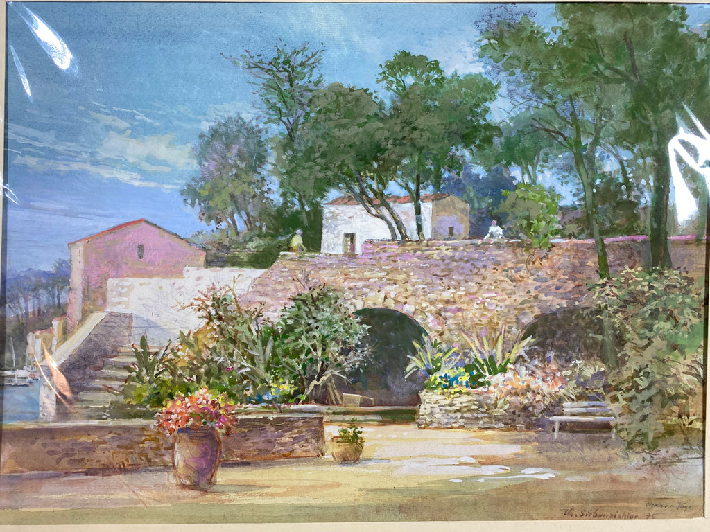 Klemens Siebeneichler, Aquarell südländische Landschaft
