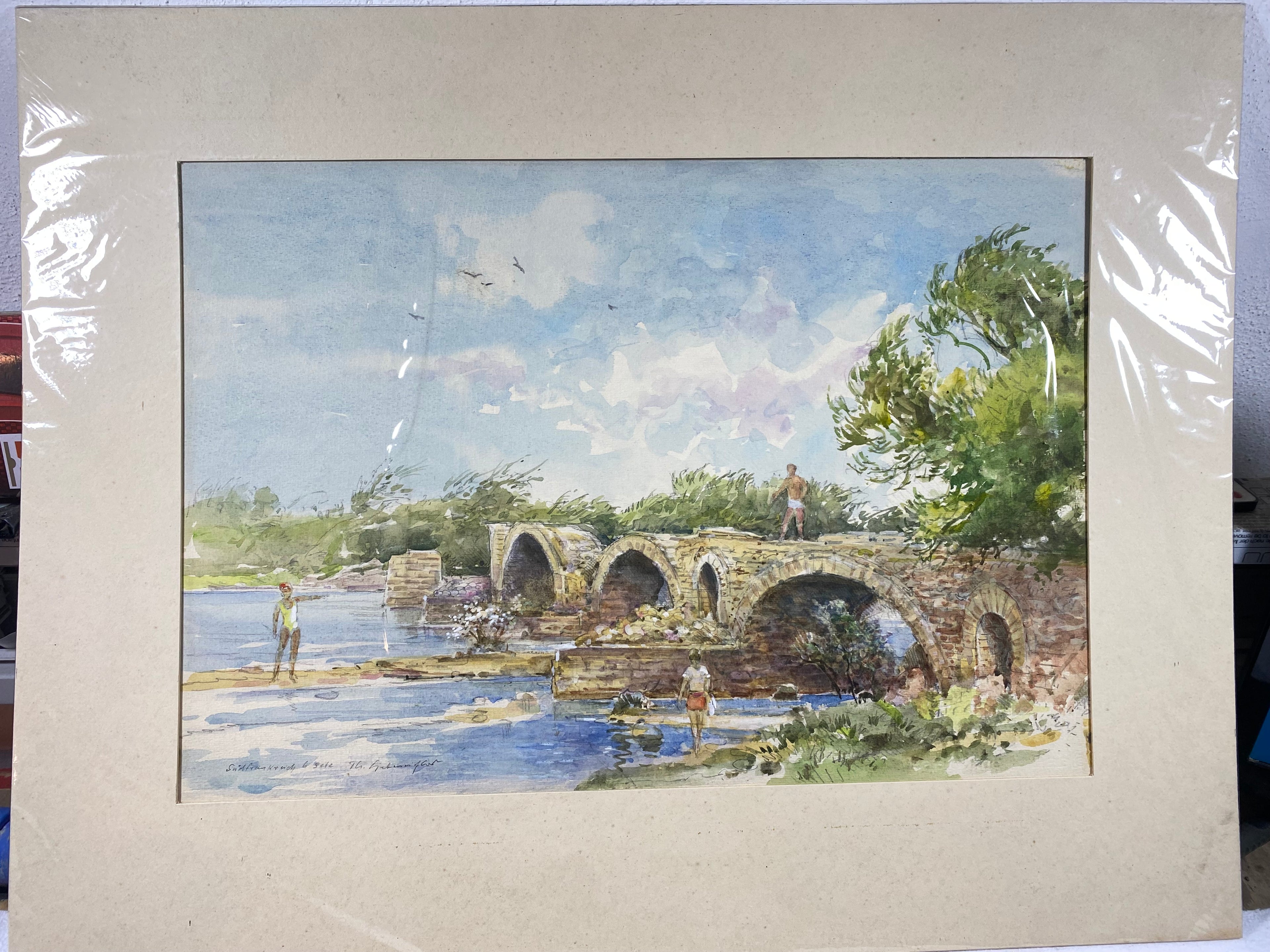 Klemens Siebeneichler "Römerbrücke bei Sete" Südfrankreich
