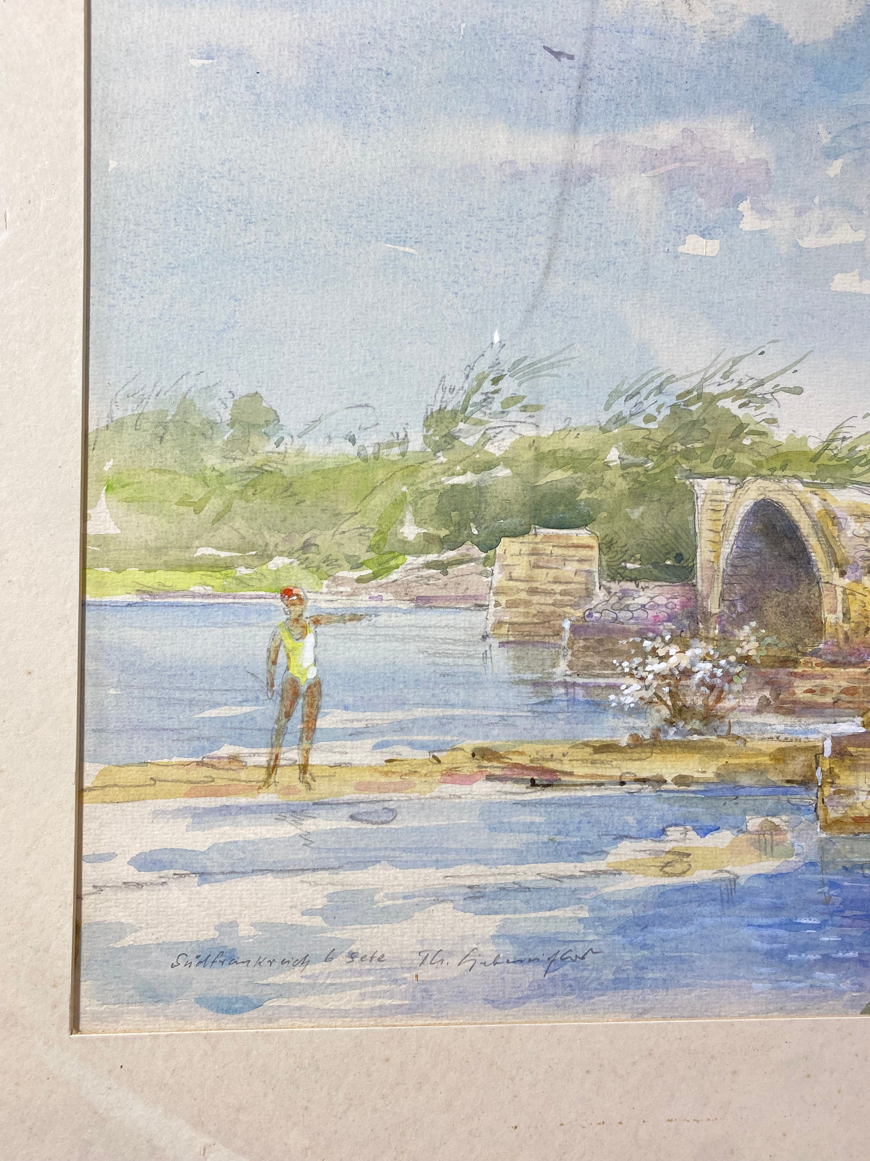 Klemens Siebeneichler "Römerbrücke bei Sete" Südfrankreich